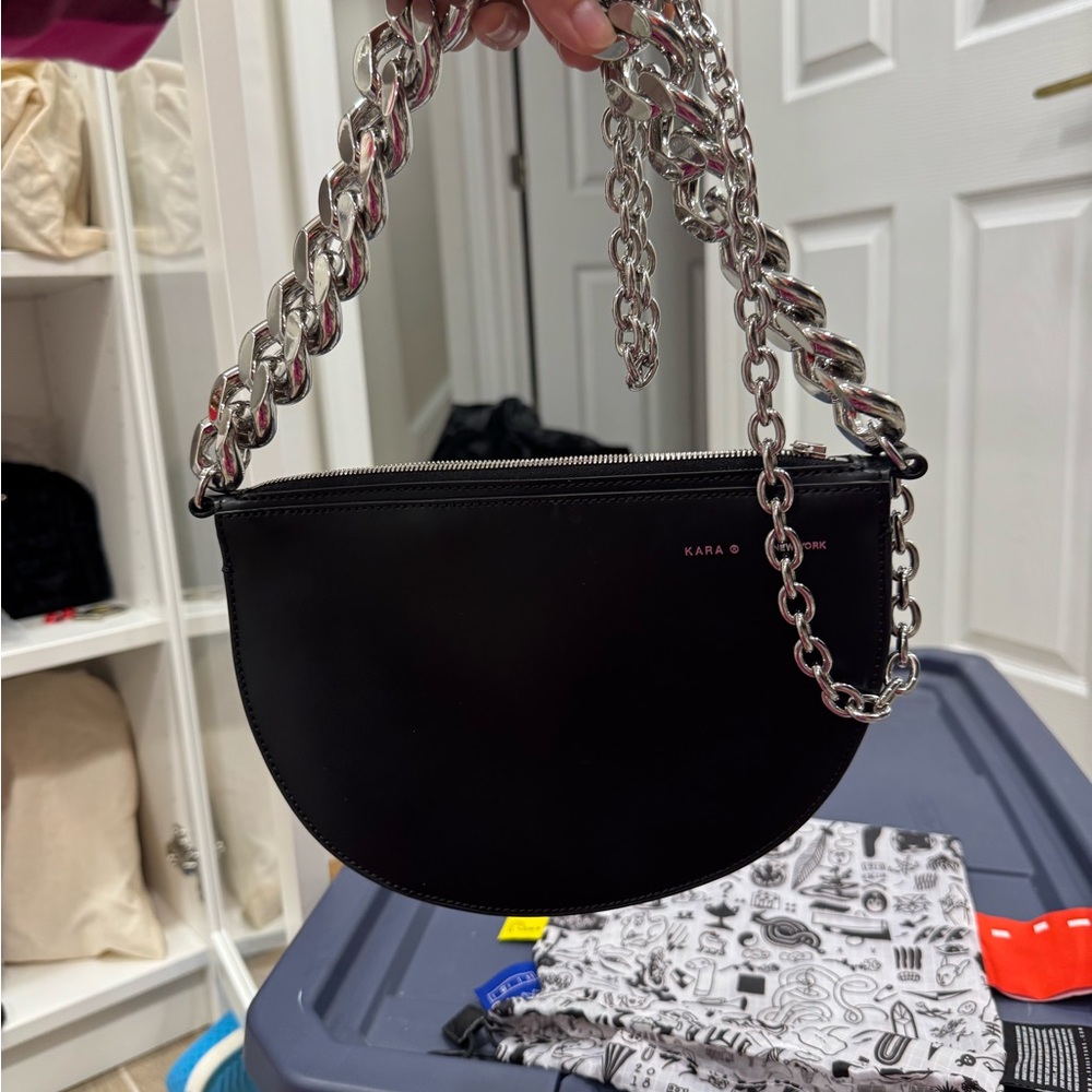 Kara Black Chain Shoulder Bag